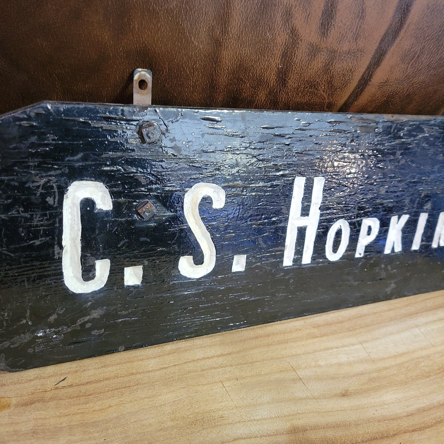Salvaged C.S. Hopkins Sign